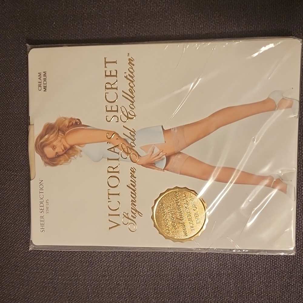 Victoria's Secret Sheer Seduction Thigh Highs - Cream - Medium